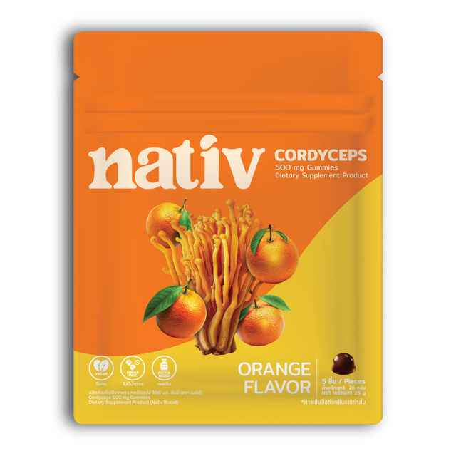 Nativ คอร์ดิเซปส์ 500 มก. - รสชาติ ส้ม
