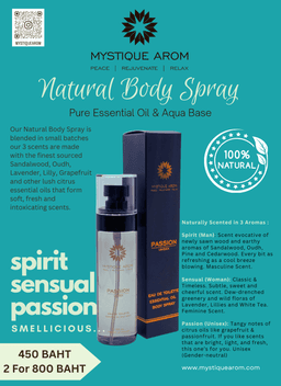 Natural Essential Oil Body Spray - Aqua Base