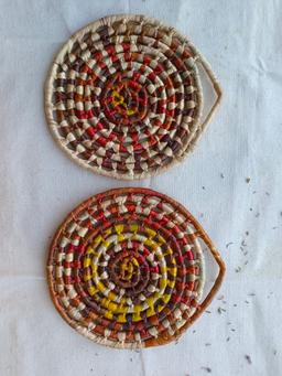 handmade natural fiber trivet round design
