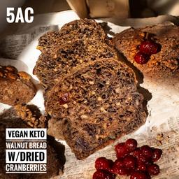 Vegan Keto Walnut and Cranberry Bread (5AC)